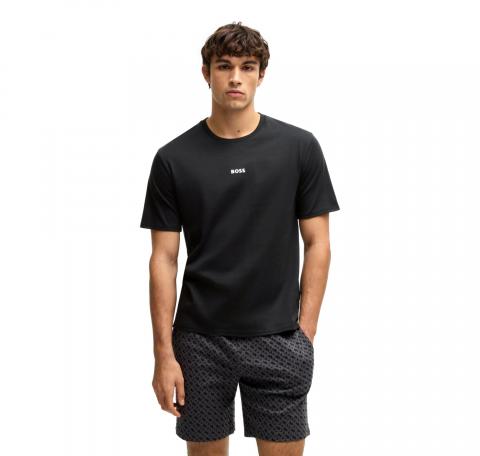 BOSS Pigiama Uomo In Cotone Con Logo e Monogrammi In Confezione Regalo Relax Short Set 50540613 Colore Nero