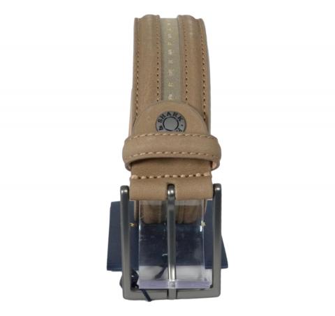 PAUL SHARK Cintura Uomo In Pelle Con Nastro Bandiere 15316001 Colore Beige 128