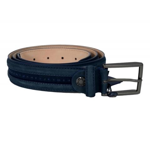 PAUL SHARK Cintura Uomo In Pelle Con Nastro Bandiere 15316001 Colore Blu 050