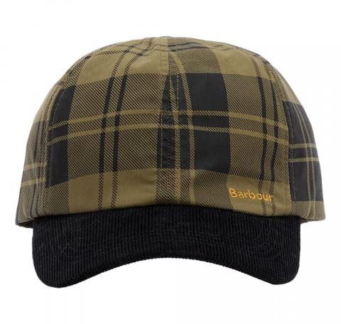 BARBOUR Cappello Baseball Donna In Tartan Elaine Check LHA0602OL511 Colore Verde Oliva