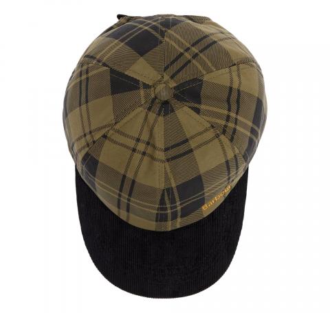 BARBOUR Cappello Baseball Donna In Tartan Elaine Check LHA0602OL511 Colore Verde Oliva