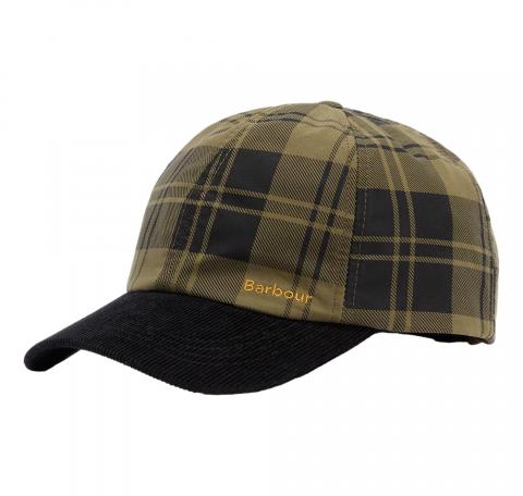 BARBOUR Cappello Baseball Donna In Tartan Elaine Check LHA0602OL511 Colore Verde Oliva