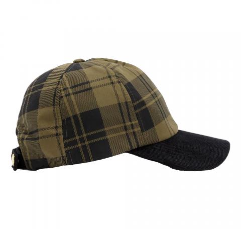 BARBOUR Cappello Baseball Donna In Tartan Elaine Check LHA0602OL511 Colore Verde Oliva