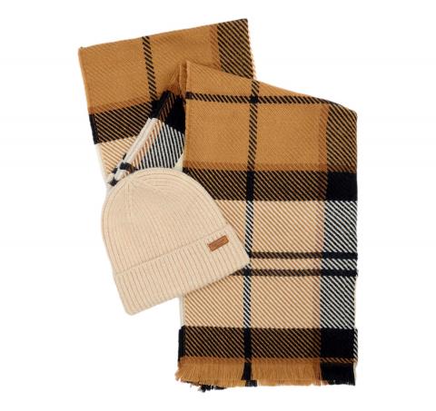 Barbour Set Regalo Berretto Pendle e Sciarpa Blair LGS0094BR52 Colori Hessian Navy