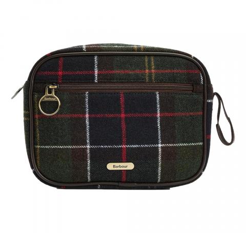 BARBOUR Beauty Case Donna Allowhay Tartan Wash Bag LAC0331OL911 Colore Verde Oliva