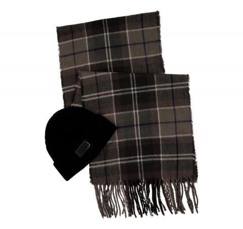 BARBOUR International Sweeper Beanie and Scarf Gift Set MGS0092BK111 Nero