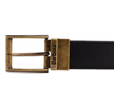 BARBOUR Cintura Rversibile in Pelle e Tessuto MAC0364BK11 Colori Black Modern Tartan