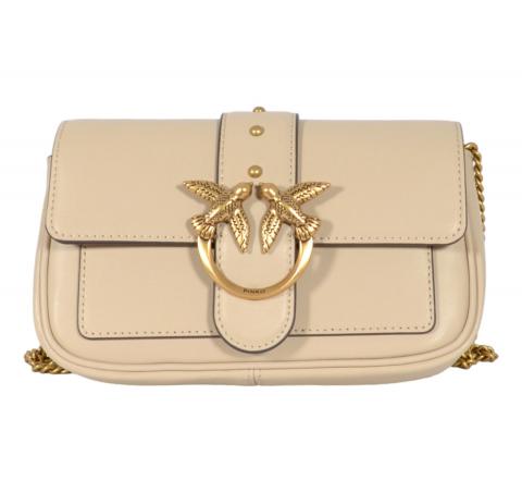 PINKO Borsa Donna Love One Pocket Vitello Seta 100061 Colore Beige C50Q