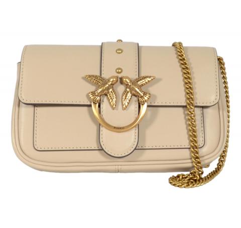 PINKO Borsa Donna Love One Pocket Vitello Seta 100061 Colore Beige C50Q