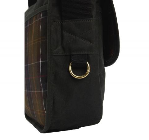BARBOUR Borsa A Tracolla Riever Field In tessuto Cerato UBA0749SG91 Colore Verde Scuro
