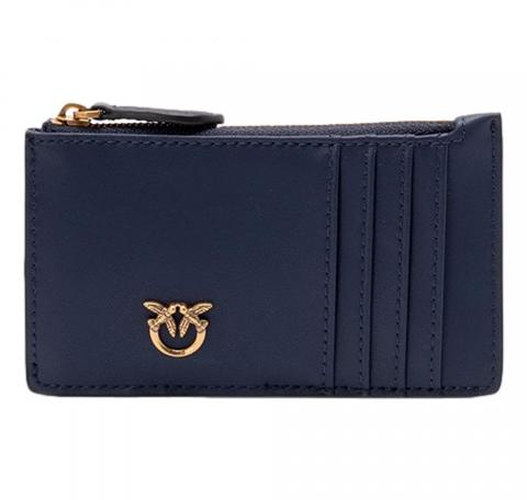 PINKO Portacarte Donna Airone Chardholder Vitello Seta 100251 G08Q Colore Blu