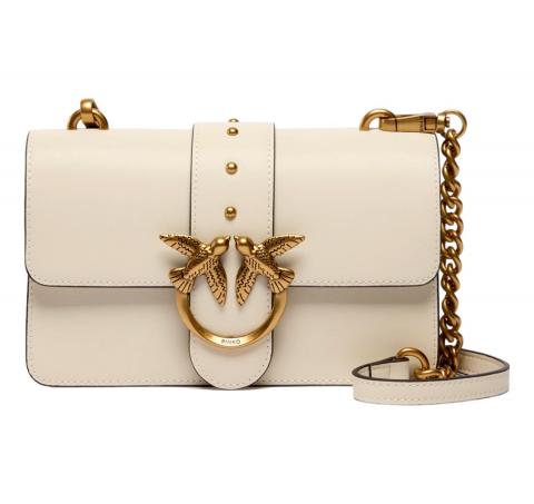 PINKO Borsa Donna Love One Mini St Cl Vitello Seta 105856 Colore Bianco Z14Q