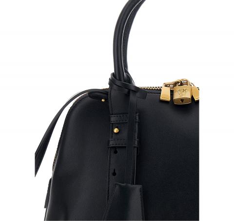 PINKO Borsa Donna Bowling Bag Medium Vitello Morbido 105906 Colore Nero Z99Q