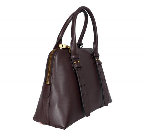 PINKO Borsa Donna Bowling Bag Medium Vitello Morbido 105906 LA7Q Colore Rosso Mogano