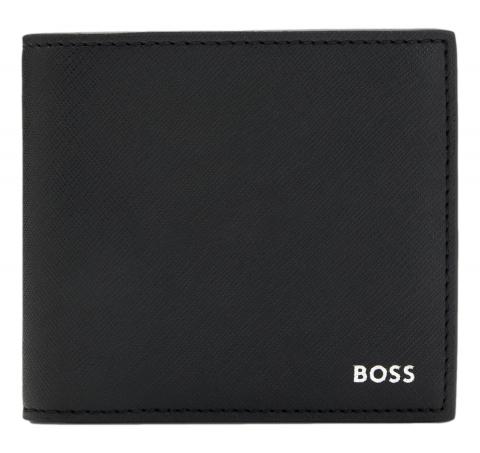 BOSS Portafoglio Uomo in Pelle Rigenerata in Logo Argento 50536710 Nero