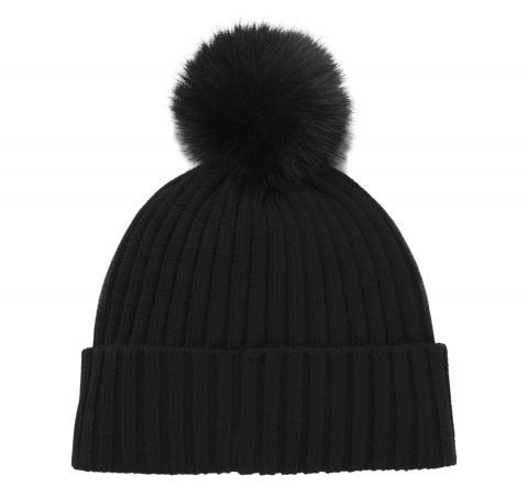 BOSS Berretto Donna Di Lana Vergine Con Pom Pom In Finta Pelliccia Lonie Hat 50545781 Colore Nero