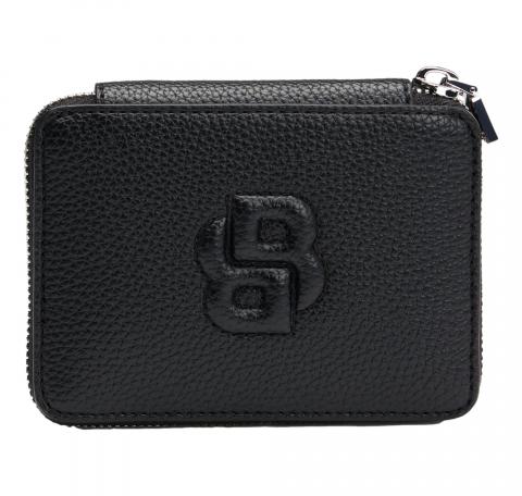 BOSS Portafoglio Donna Piccolo Con Lavorazione Martellata Zip e Monogramma BB Anett New SM Zaround 50542050 Colore Nero