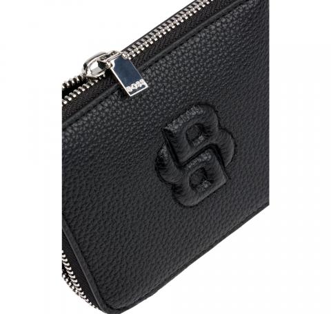 BOSS Portafoglio Donna Piccolo Con Lavorazione Martellata Zip e Monogramma BB Anett New SM Zaround 50542050 Colore Nero