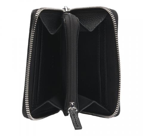 BOSS Portafoglio Donna Piccolo Con Lavorazione Martellata Zip e Monogramma BB Anett New SM Zaround 50542050 Colore Nero