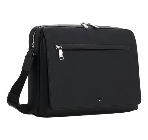 BOSS Borsa Messenger Uomo In Similpelle Martellata Con Logo Goffrato Ray Flap Messenger 50552622 Colore Nero