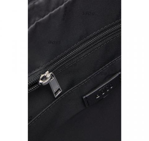 BOSS Borsa Messenger Uomo In Similpelle Martellata Con Logo Goffrato Ray Flap Messenger 50552622 Colore Nero