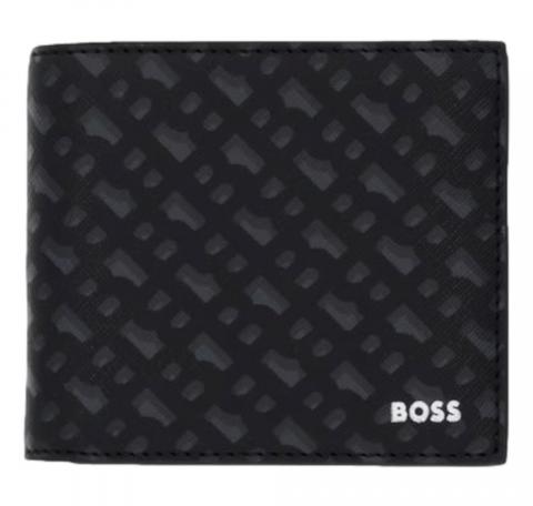 BOSS Portafoglio Uomo Con Monogramma e Logo Goffrato In Lamina Zair MN 4cc Coin 50552830 Colore Nero