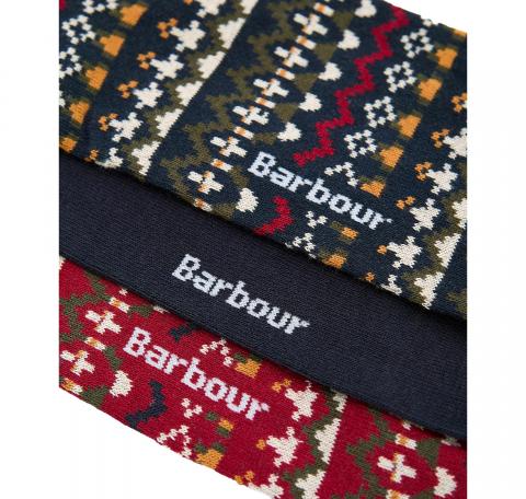 BARBOUR Set Calzini Uomo Fair Isle Marlow MGS0100OL711 Colore Multicolore Oliva