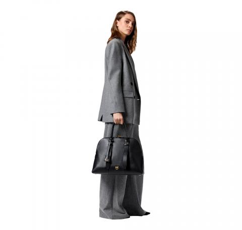 PINKO Borsa Donna Bowling A Mano Escape Bag Maxi In Pelle 105172 Colore Nero Z99V
