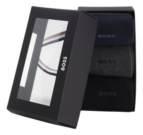 BOSS Calze Uomo Ad Altezza Regolare Con Logo In Confezione Da Tre 3P RS GiftSet Uni CC 50558589 Colore Multicolor