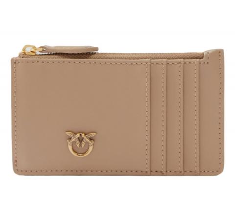 PINKO Portacarte Donna Airone Chardholder Vitello Seta 100251 D01Q Colore Biscotto