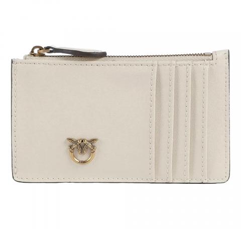 PINKO Portacarte Donna Airone Cardholder Vitello Seta 100251 Z14Q Colore Bianco