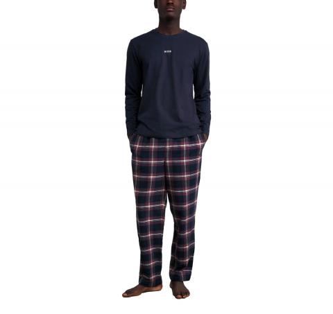 BOSS Pigiama Uomo Lungo Set Maglia Pantaloni Confezione Regalo 50550777 Colore Blu