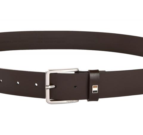 BOSS Cintura Uomo Ther Flag E Sz35 50486839 Pelle Marrone Scuro