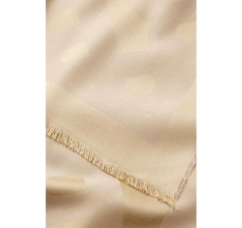 BOSS Sciarpa Donna Monyque 50555434 100×200 Lana Modal Monogram Colore Beige 275