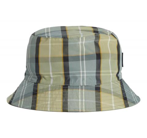 BARBOUR Cappello Uomo Bucket Reversibile Hutton Tartan MHA0839TN37 Colore Verde