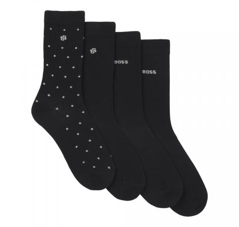 BOSS Calzini Donna Altezza Regolare Con Dettagli Con Logo 4P RS GiftShine 50546742 Colore Nero