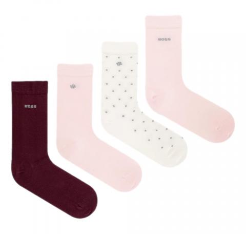 BOSS Calzini Donna Altezza Regolare Con Dettagli Con Logo 4P RS GiftShine 50546742 Colore Rosa