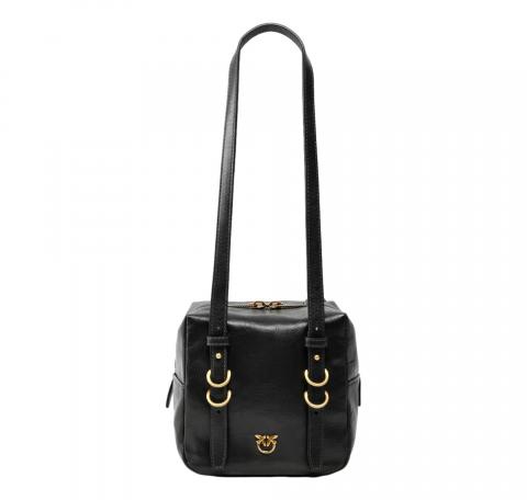 PINKO Borsa Donna Cubic Bag In Pelle Shiny 106465 Z99Q Colore Nero