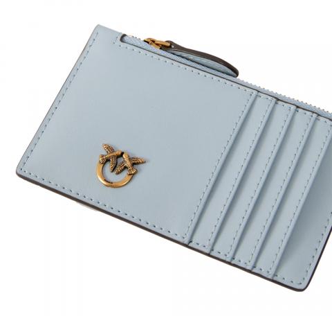PINKO Portacarte Donna Airone Chardholder Vitello Seta 100251 E37Q Colore Azzurro