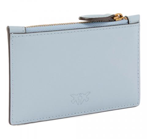 PINKO Portacarte Donna Airone Chardholder Vitello Seta 100251 E37Q Colore Azzurro