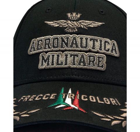 AERONAUTICA MILITARE Cappellino Uomo Con Ricami Frecce Tricolori HA1104UCT02261 Colore Nero