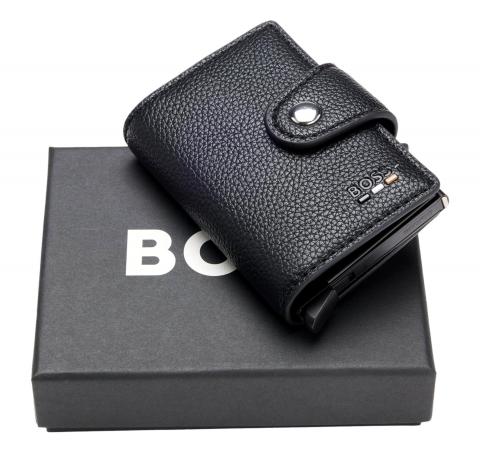 BOSS Portatessere Uomo Nero Secrid Ray 50554033 Similpelle RFID