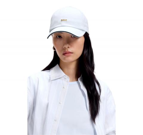 BOSS Cappellino Donna In Twill Di Cotone Con Logo In Metallo Regolabile Ari ME 50533367 Colore Celeste