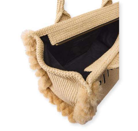 PINKO Borsa Donna Beach Shopper Rafia 106673 Colore Paglia Beige HZ3Q