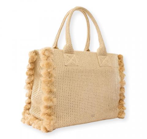 PINKO Borsa Donna Beach Shopper Rafia 106673 Colore Paglia Beige HZ3Q