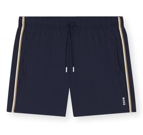 BOSS Boxer Da Mare Uomo Con Logo e Righe Iconic 50491594 Colore Blu Scuro