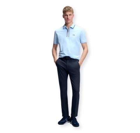 BOSS Pantalone Uomo Slim Fit In Tessuto Elasticizzato Idrorepellente T Commuter Slim 50534303 Colore Blu