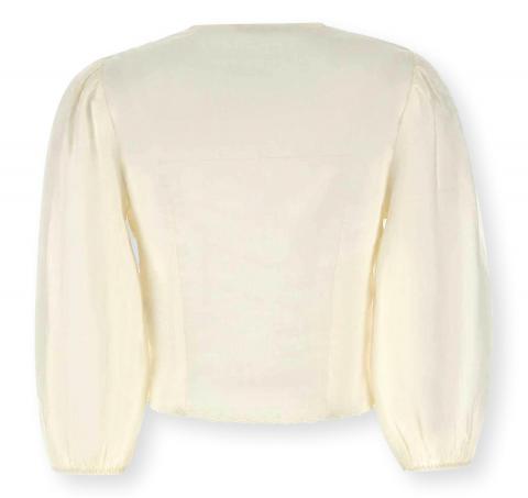 BOSS Blusa Donna Taglio Crop Con Orlo Merlettato C Briketta 50556734 Colore Avorio