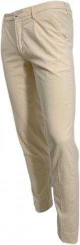 BOSS Pantalone Uomo Kaito Avorio Velluto Quadri Slim Fit Cotone Stretch 50477538