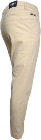 BOSS Pantalone Uomo Kaito Avorio Velluto Quadri Slim Fit Cotone Stretch 50477538